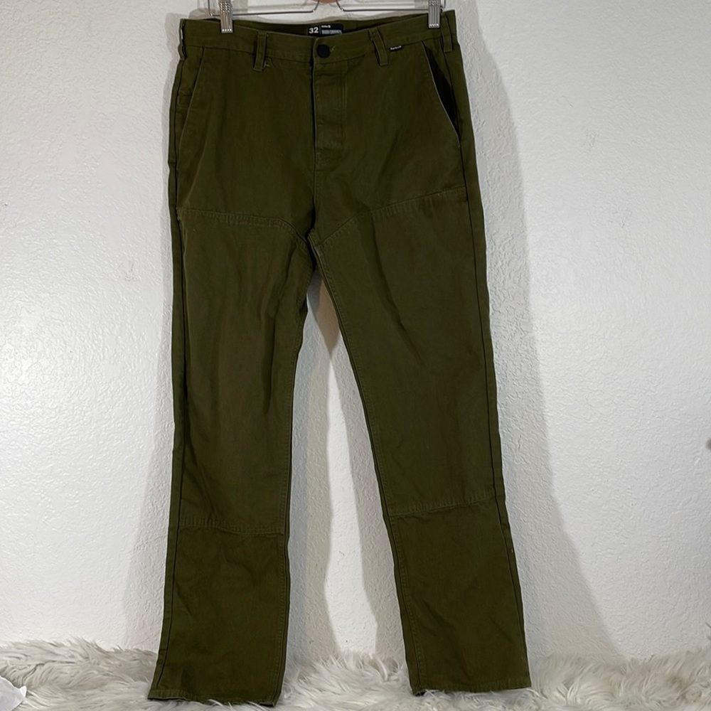Hurley Men's Sunday Slim Fit Pants Button Fly Olive Green A09721 $80 Size 32 - Picture 2 of 14